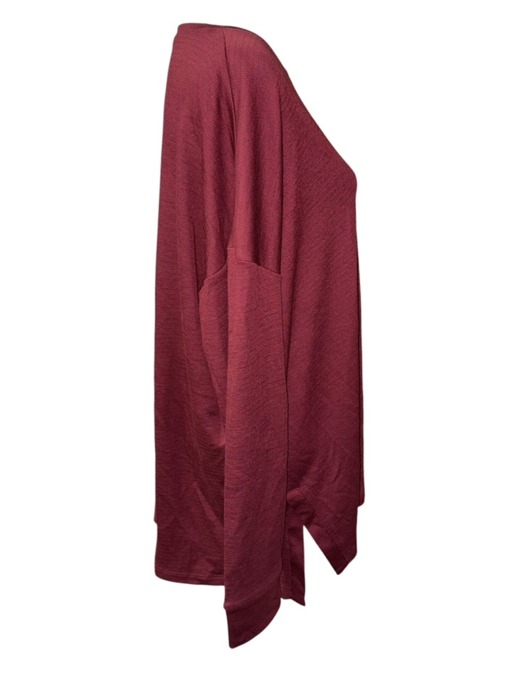 Wool& Wooland Scout Waffle Tunic top shirt women’s XXL merino wool maroon - Picture 6 of 11